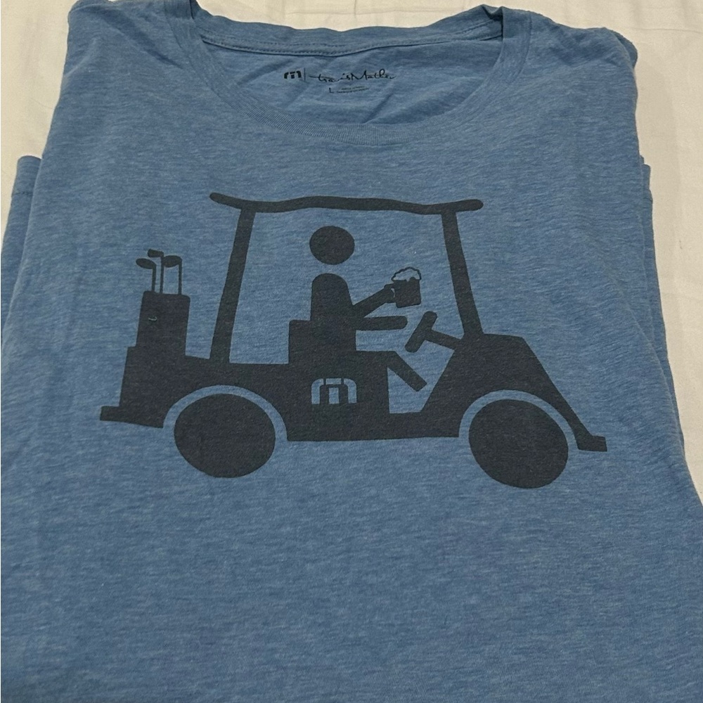 Men's Travis Mathew Blue Golf Cart Graphic T-Shirt